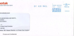 INDIA - 2024 - POSTAL FRANKING MACHINE COVER, TO DUBAI . - Storia Postale