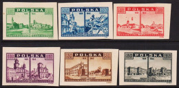 1945. POLSKA. Warszawa Before And After WW2 Complete Set  Hinged.   (Michel 414-419) - JF545923 - Gouvernement Général