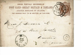 GRANDE BRETAGNE  Entier Postal Type  VICTORIA   CORRESPONDANCE COMMERCIALE - Lettres & Documents