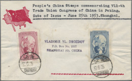 China (PRC): 1953/55, Three First Day Covers, Including C23 Trade Union Congress - Covers & Documents