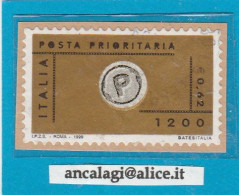 USATI ITALIA POSTA PRIORITARIA 1999 - Ref.1403 "1^ EMISSIONE" 1 Val. L.1200 € 0,62 - - 1991-00: Oblitérés