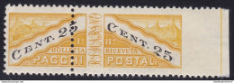 1946 SAN MARINO, Pacchi Postali N° 19/IIia 25c. Giallo E Nero MLH/* - Abarten Und Kuriositäten