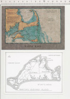 Map Martha's Vineyard Island Cape Cod Massachusetts USA East Coast - Nantucket