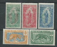 Congo N° 67 / 71  X  La Série Des 5 Valeurs  Trace De Charnière Sinon TB - Unused Stamps