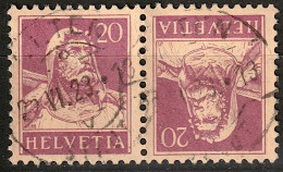 Schweiz Suisse 1921: Kehrdruck "Tell 20c Lila" Tête-bêche Zu K19 Mi K19 Mit Voll-⊙ OLTEN 22.VI.23 (Zumstein CHF 18.00) - Kopstaande