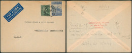 Affranch. Mixte (Poortman / Exportation) Sur Lettre Par Avion De Bruxelles (1946) > Springfield (USA) / Tarif 8F15 - 1936-1951 Poortman