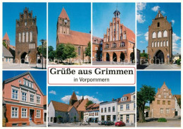 73268245 Grimmen Muehlentor Kirche Rathaus Greifswalder Tor Muehlenstrasse Markt - Grimmen