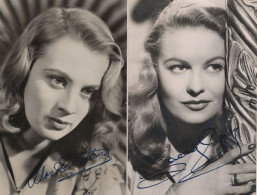 1950s Hollywood 2x Unidentified Actress Printed Signed Photo S - Acteurs & Comédiens