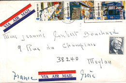 USA ETATS UNIS AFFRANCHISSEMENT COMPOSE SUR LETTRE POUR LA FRANCE 1974 - Storia Postale