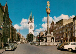 73266918 Straubing Theresienplatz Stadtturm Dreifaltigkeitssaeule Straubing - Straubing