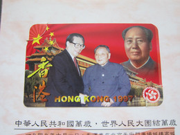 Private Issued Autelca Phonecard, Hongkong 1997,Chairman Mao,Deng,Jiang, Set Of 1,mint In Folder - Hongkong