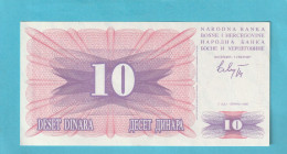 NARODNA BANKA BOSNE I HERCEGOVINE  .  10 DINARA  . 1-7-1992  .  N°  746 472 90  .  2 SCANNES  .  BILLET EN TRES BEL ETAT - Bosnia And Herzegovina