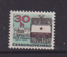 CZECHOSLOVAKIA  - 1971 Locomotive Works 30h Never Hinged Mint - Unused Stamps