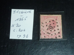 BELGIQUE N°20 - 1865 (C.V) - 1865-1866 Profilo Sinistro