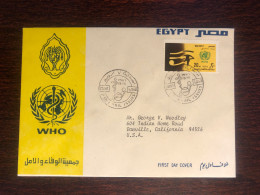 EGYPT FDC COVER 1976 YEAR WHO HEALTH MEDICINE - Covers & Documents