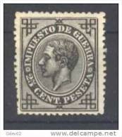 ES185-L3275-TESPIMPGUERR.España.Spain. Espagne..ALFONSO  Xlll .IMPUESTOS DE GUERRA.1876.(Ed 185) Sin Goma.MAGNIFICO - Impots De Guerre