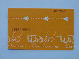 Ticket Tisséo (Toulouse, France) De Couleur Orange. 2 DEP / 1 PERS (2 Déplacements, 1 Personne). Voir 2 Images - Europa