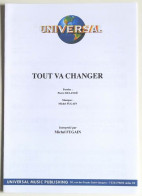 Partition Sheet Music MICHEL FUGAIN : Tout Va Changer - Song Books