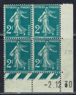 Fr. Coin Daté Type Semeuse N° 239** Année 30. - 1930-1939