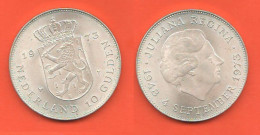 Paix-Bax 10 Gulden 1973 Netherland Olanda Paesi Bassi Silver Coin Juliana Regina - 1948-1980: Juliana
