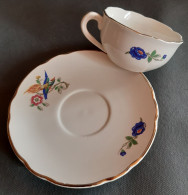 Lot 7 - 1 Tasse En Faïence De DIGOIN SARREGUEMINES, Oiseau De Paradis. Bon état. Fleurs Identiques Sur Tasse Et Soucoupe - Cups