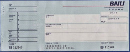 Macau, Portugal, Cheque - Banco Nacional Ultramarino -|- Nº BB115547 - Chèques & Chèques De Voyage