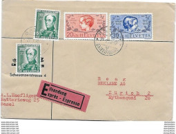 100 - 75 - Enveloppe Exprès Avec Timbres Pro Juventute 1937 - Brieven En Documenten