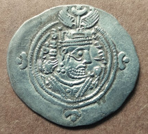 SASANIAN KINGS. Khosrau II. 591-628 AD. AR Silver  Drachm  Year 33 Mint Abarshah - Oriental