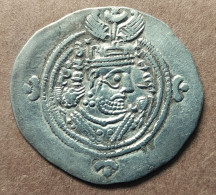 SASANIAN KINGS. Khosrau II. 591-628 AD. AR Silver  Drachm  Year 33 Mint Abarshah - Orientalische Münzen