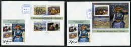 Liberia 2023, Art, Cezanne, 4val In BF +BF In 2FDC - Impressionismus