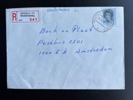 NETHERLANDS 1986 REGISTERED LETTER HENGELO (OV) BOEKELOSEWEG TO AMSTERDAM 24-12-1986 NEDERLAND AANGETEKEND - Covers & Documents