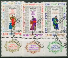 Israel 1979 Jüdische Festtage Rabbiner Handwerker 799/01 Mit Tab Gestempelt - Used Stamps (with Tabs)