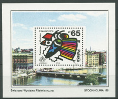 Polen 1986 STOCKHOLMIA Brieftaube Block 100 Gestempelt (C93373) - Blocks & Sheetlets & Panes