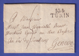 Italien Vorphila-Brief Mit Zweizeiler 104 TURIN Gelaufen Nach Genf 1810 - Autres & Non Classés