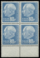 SAAR OPD 1957 Nr 424 Postfrisch VIERERBLOCK URA X478CE6 - Ungebraucht