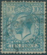 Great Britain 1924 SG428 10d Turquoise-blue KGV #1 FU (amd) - Unclassified