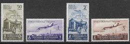 COLONIE ITALIANE A.O.I. POSTA AEREA  1940 1°MOSTRA TRIENNALE D'OLTREMARE  SASS. 16-19 MNH XF++++++++++++++++ - Afrique Orientale Italienne