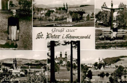 73902503 St Peter Schwarzwald Trachtenmaedchen Panorama Mit Kirche Und Feldberg  - St. Peter