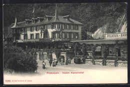 AK Alpnachstad, Hotel-Pension Pilatus An Pilatusbahn-Station  - Alpnach