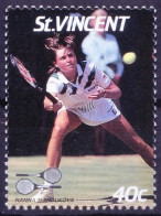 St. Vincent 1987 MNH, Hanna Mandlikova, Int. Lawn Tennis Players, Sports - Tennis