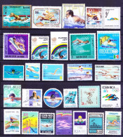 Swimming Water Sports, All Different 56 MNH Stamps Collection - Swimming