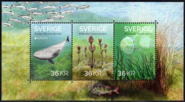 Sweden Suède Suède 2024 Europa CEPT Underwater Flora And Fauna Set Of 3 Stamps In Block MNH - Nuovi