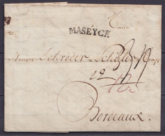 L. Datée 8 Septembre 1783 De FRANCFORT Pour BORDEAUX - Marque De Passage "MASEYCK" - Port Divers - 1714-1794 (Oesterreichische Niederlande)