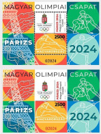 Hungary Ungarn Hongrie 2024 Olympic Games Paris Olympics Set Of 2 Block's Perforated And Immperforated MNH - Hojas Bloque