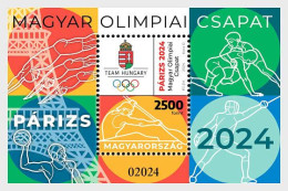 Hungary Ungarn Hongrie 2024 Olympic Games Paris Olympics Perforated Block MNH - Hojas Bloque