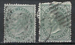 ITALIE Ca. 1863-77: 2x Le Y&T 14, 2 Nuances - Afgestempeld