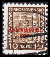 1939. SLOVENSKO 10 HALERU Overprinted Slovensky Stat 1939.  (Michel 3) - JF545939 - Oblitérés