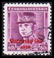 1939. SLOVENSKO 60 HALERU Overprinted Slovensky Stat 1939.  (Michel 10) - JF545945 - Oblitérés