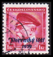 1939. SLOVENSKO 1 Kc Overprinted Slovensky Stat 1939.  (Michel 12) - JF545946 - Used Stamps