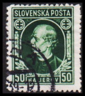 1939. SLOVENSKO Andrej Hlinka 50 HALIEROV Perf 12½. (Michel 39) - JF545967 - Oblitérés